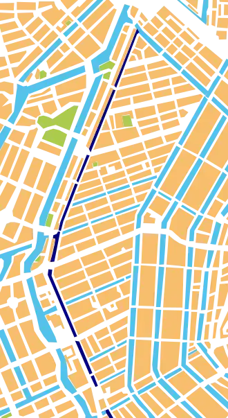 Deel van de Lijnbaans- gracht aan de west-grens van Jordaan