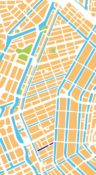 Locatie Looiersgracht (in donkerblauw)