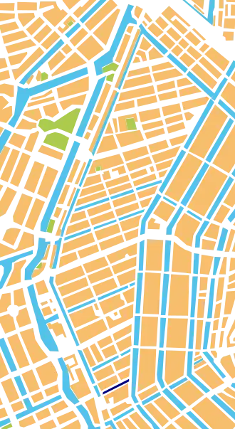Locatie Passeerdersgracht (in donkerblauw)