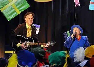 Joris en Boris tijdens opnames videoclip