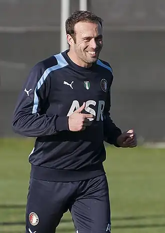 Mathijsen op de training bij Feyenoord in 2012.