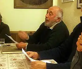 Joseph Henriet tijdens een vergadering in Fénis (2014)