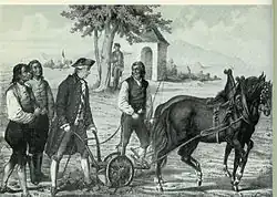 Keizer Jozef II met ploegpaarden