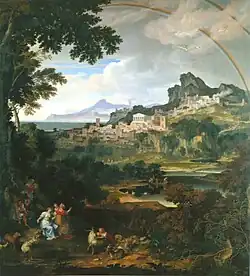 Heroische Landschaft mit Regenbogen