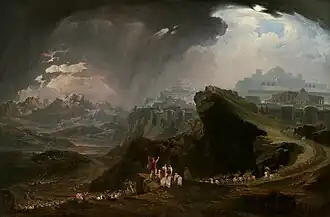 Jozua vraagt God de zon stil te zetten (John Martin, 1816)