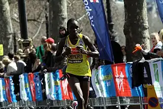 Tijdens de marathon van Londen in 2013