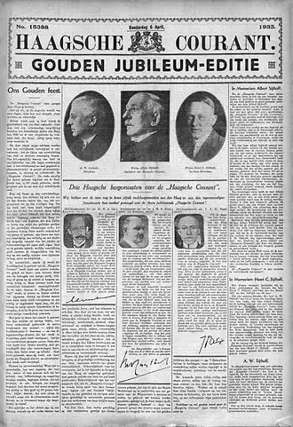 Jubileumeditie 50 jaar Haagsche Courant, 6 april 1933