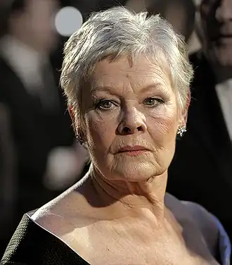 Judi Dench tijdens de uitreiking van de BAFTA's in 2007