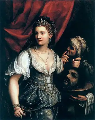 Judith met het hoofd van Holofernes (1596). De uitbeelding van Judith wordt geduid als zelfportret.