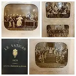 Omslag en foto's uit het album Le Vatican (1878)