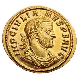 Portret van Iulianus I op een aureus