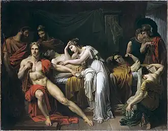 "Briseïs rouwt om Patroclus", Julien-Michel Gué, 1815