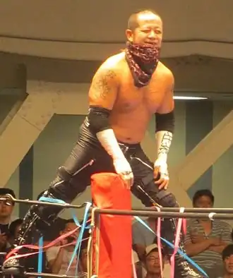 Jun Kasai na een match tegen Jaki Numazawa