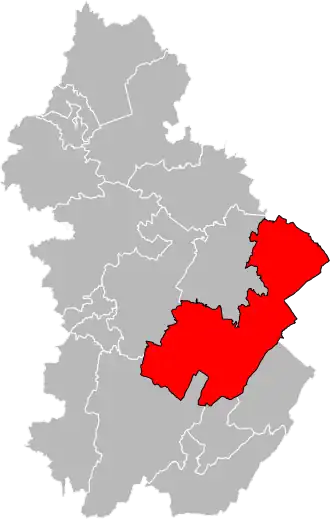 Locatie van het kanton