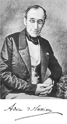 foto en handtekening van Adrien Henri Laurent de Jussieu