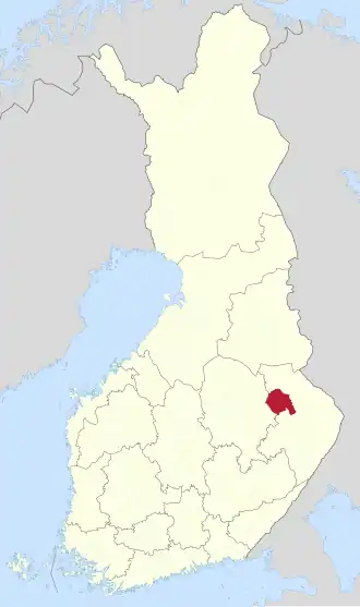 Kaart met de locatie van Juuka