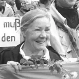 Käthe Reichel op demonstratie Alexanderplatz