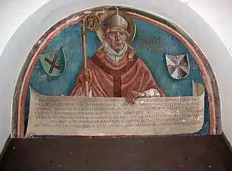 Muurschildering bisschop Bruno