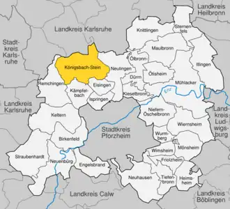 Kaart van Königsbach-Stein
