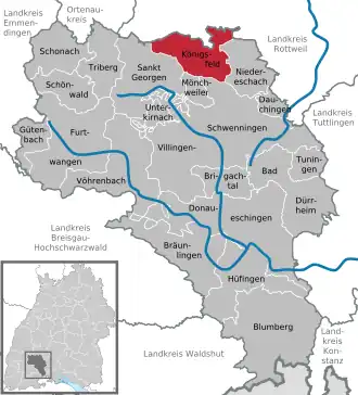 Kaart van Königsfeld im Schwarzwald