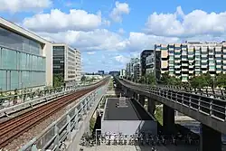 Een blik naar het noorden vanaf het perron.