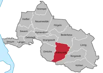 Ligging Kührstedt in de gemeente Geestland