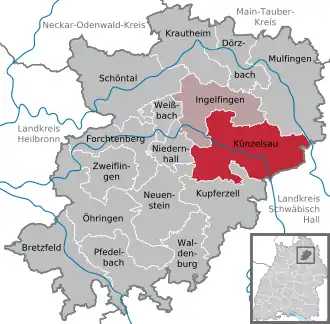 Kaart van Künzelsau