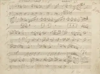 Autograaf van het Allegro moderato