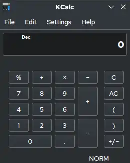 KCalc 21.12.0 (simpele modus)