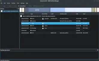 Schermafdruk van KDE Partition Manager 21.12.0