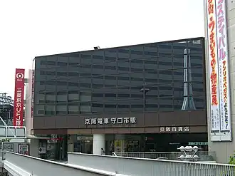 De oostingang van het station.