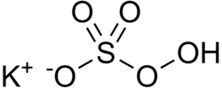 Structuurformule van kaliumperoxosulfaat