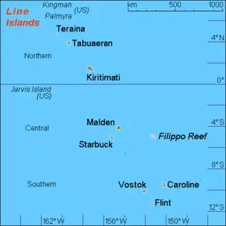 Kaart van Line-eilanden