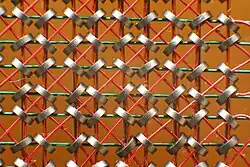 Close-up van een gedeelte van een kerngeheugen