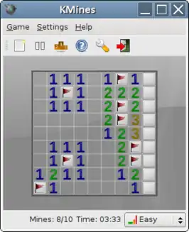 KMines, een mijnenvegervariant voor Linux KDE