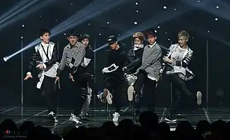 Got7 tijdens een optreden bij M Countdown (2014)