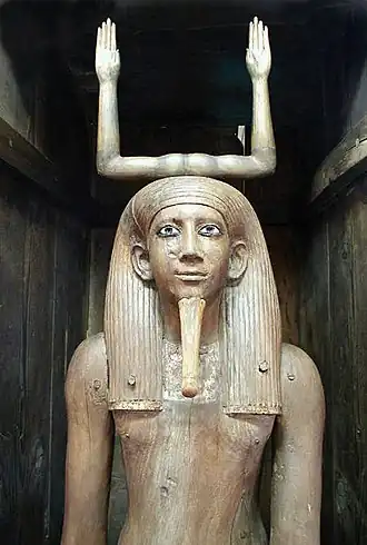 Ka beeld van hout van farao Auibre Hor Egyptisch Museum