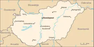 Kaart van Hongarije