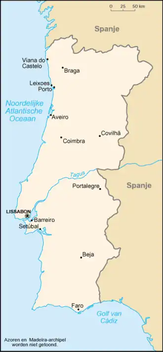 Kaart van Portugal