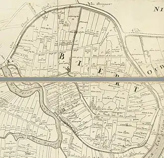 Kaart van Biert in 1700