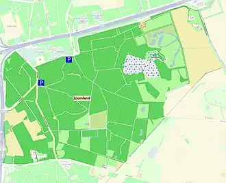 Kaart natuurgebied Zoomland