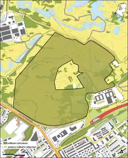 Kaart oefenterrein Vlakte van Waalsdorp in 2016