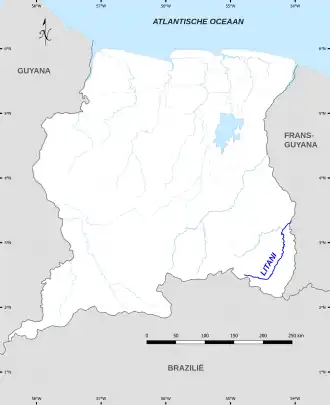 Kaart van Litani Rivier in Suriname