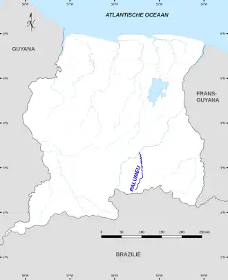 Kaart van Palumeu in Suriname