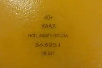 Kaasmerk op een Hollandse Gouda kaas