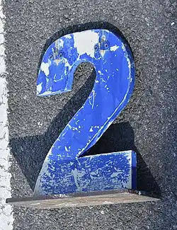 markering van de 2e kaats