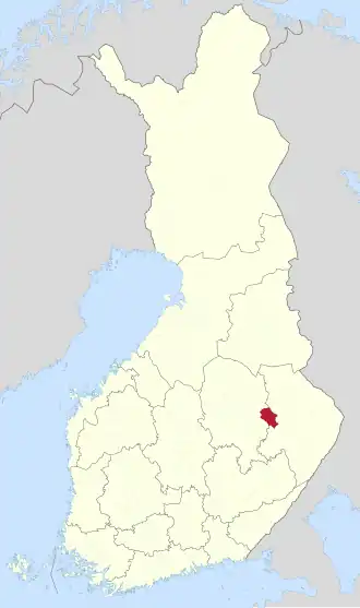 Kaart met de locatie van Kaavi