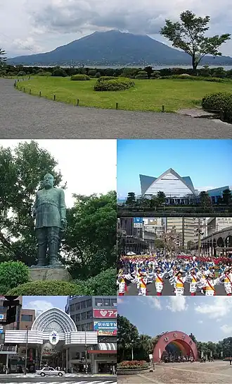 Een collage van Kagoshima