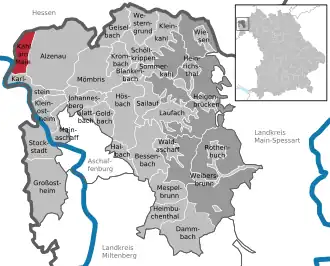 Kaart van Kahl am Main