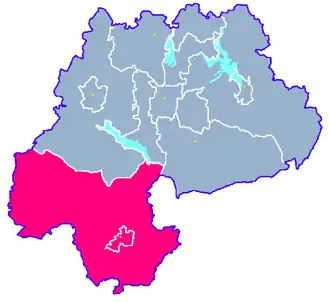 Ligging van de gemeente binnen de powiat